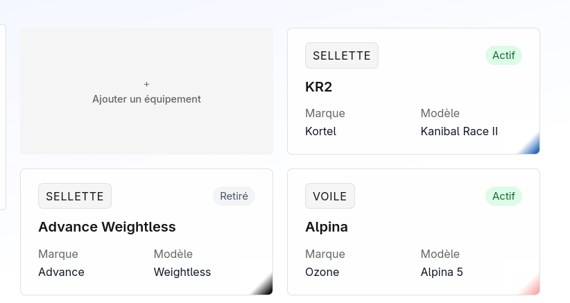 Equipment management preview